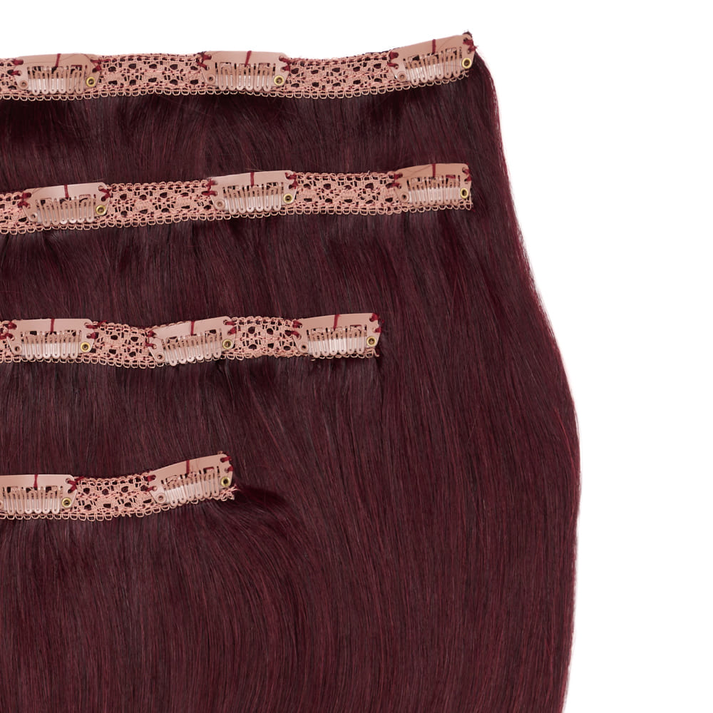 Stranded 20 Inch Lace Track 100% Human Hair Clip-in Extensions - Colour Plum