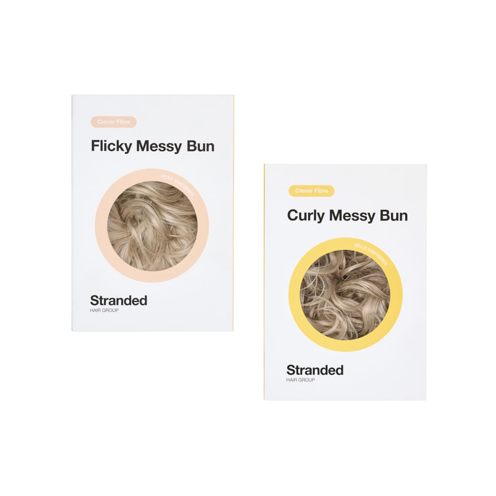 Buy 2 and Save - Messy Scrunchie Buns for everyday wear in colour Grey Blonde
