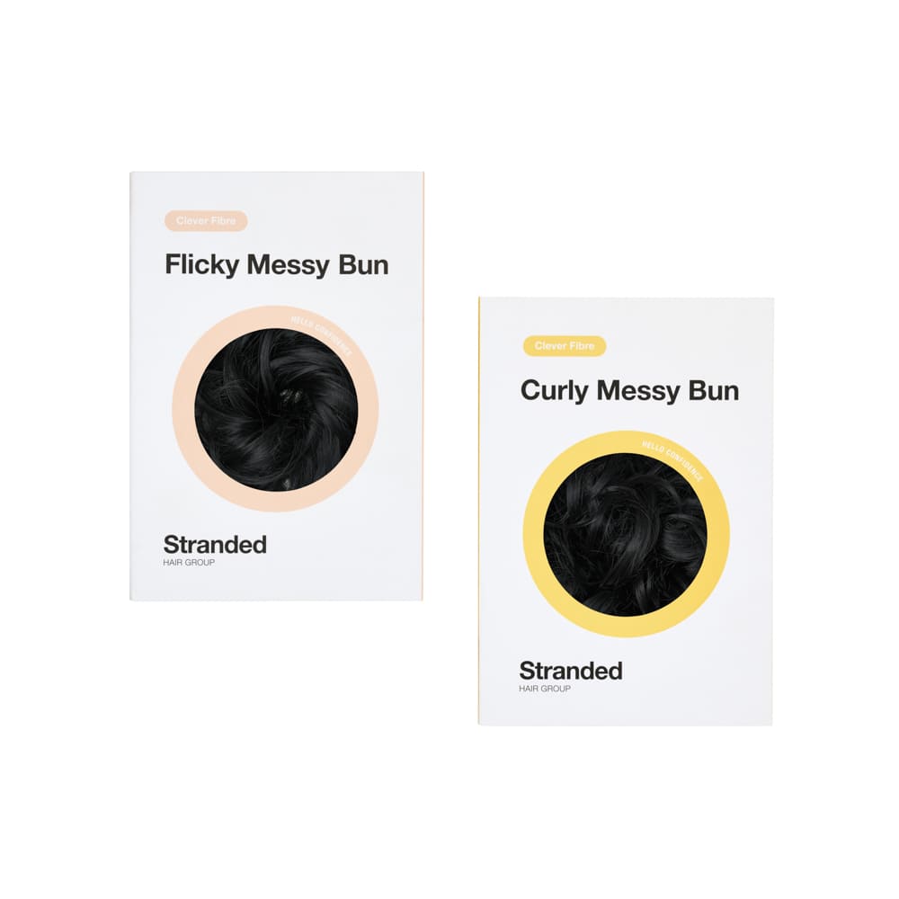 Buy 2 and Save - Messy Scrunchie Buns for everyday wear in colour Jet Black