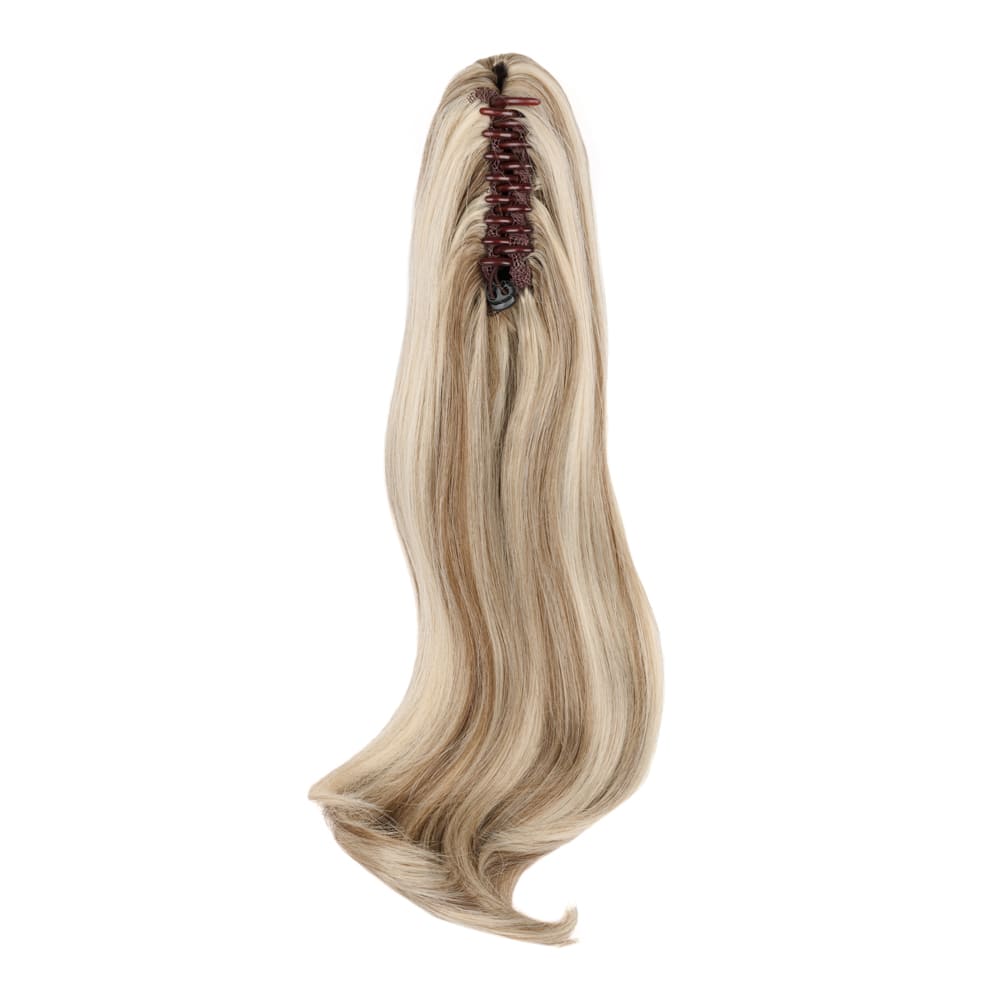 20 Inch Popular Natural Wave Claw Clip-in Ponytail Extension in colour Silver Blonde