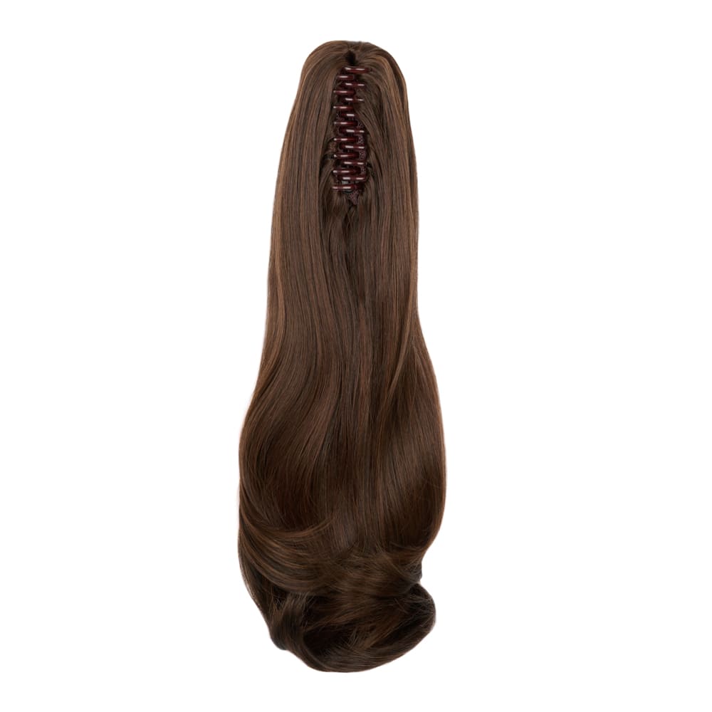 20 Inch Popular Natural Wave Claw Clip-in Ponytail Extension in colour Highlighted Brown