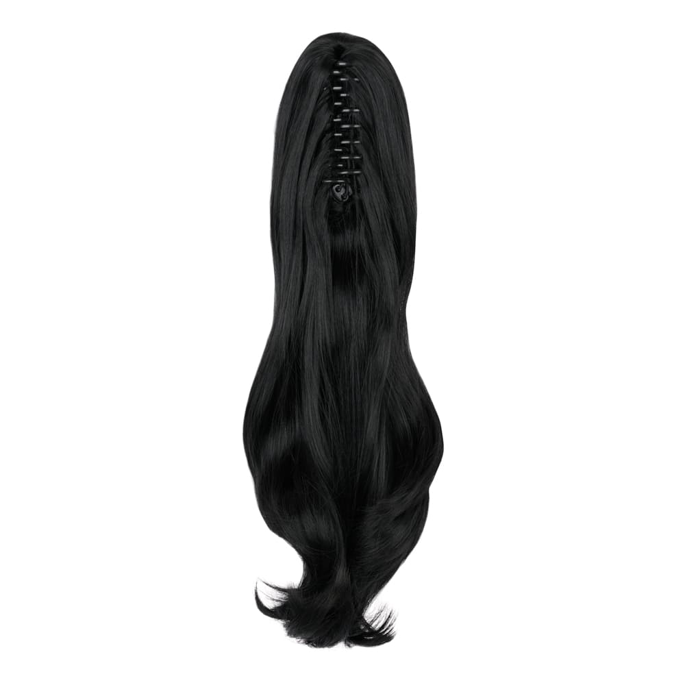 20 Inch Popular Natural Wave Claw Clip-in Ponytail Extension in colour Jet Black