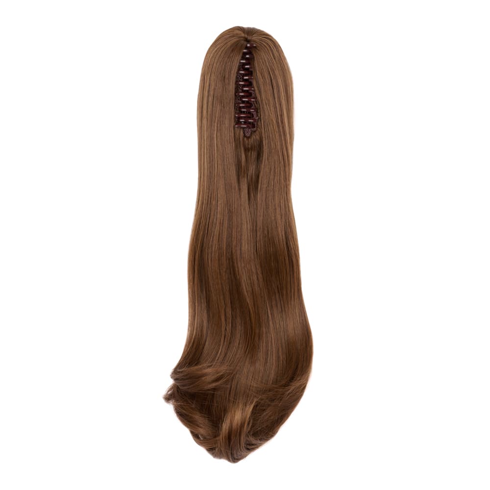 20 Inch Popular Natural Wave Claw Clip-in Ponytail Extension in colour Caramel Brown