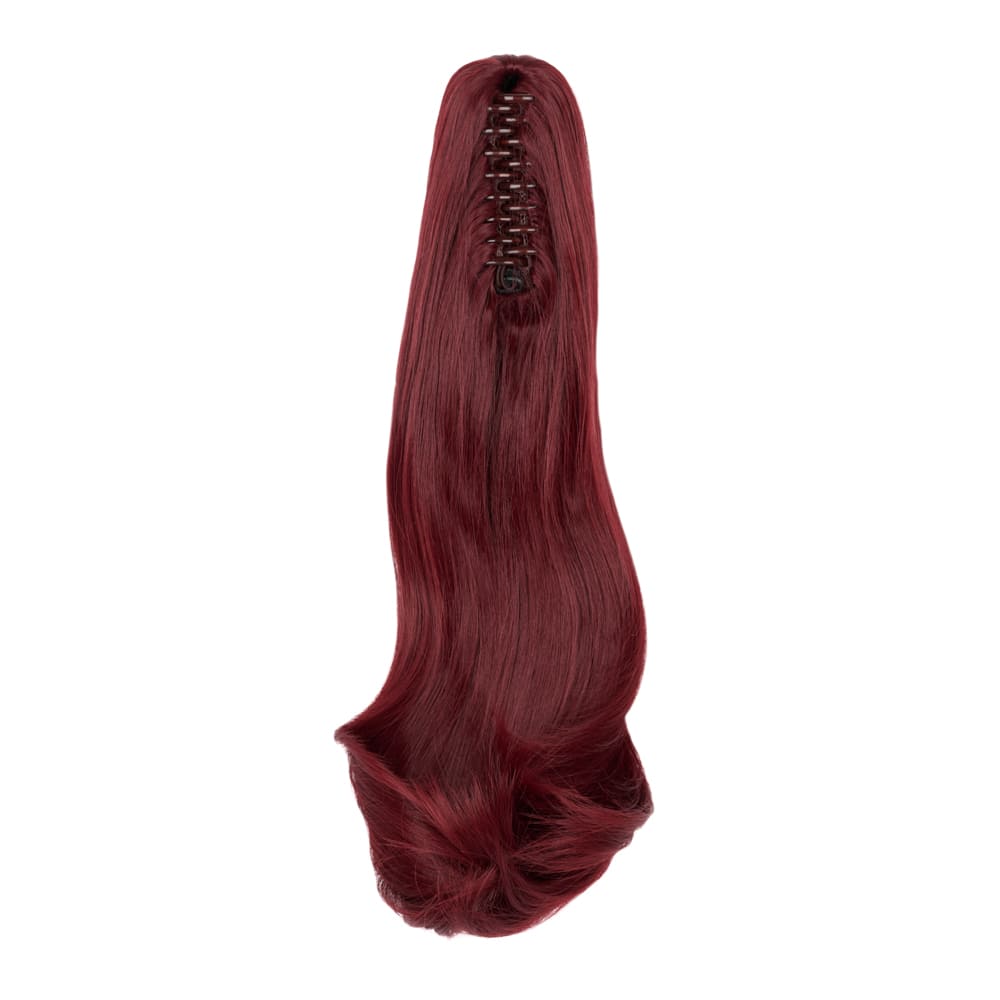 20 Inch Popular Natural Wave Claw Clip-in Ponytail Extension in colour Red