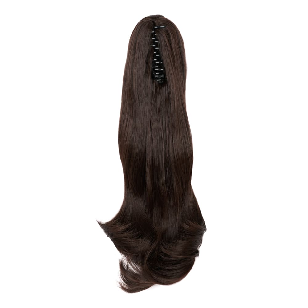 20 Inch Popular Natural Wave Claw Clip-in Ponytail Extension in colour Chocolate Brown