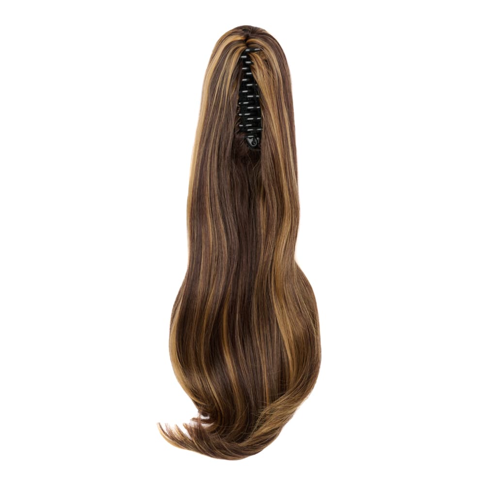20 Inch Popular Natural Wave Claw Clip-in Ponytail Extension in colour Mixed Brown and Blonde
