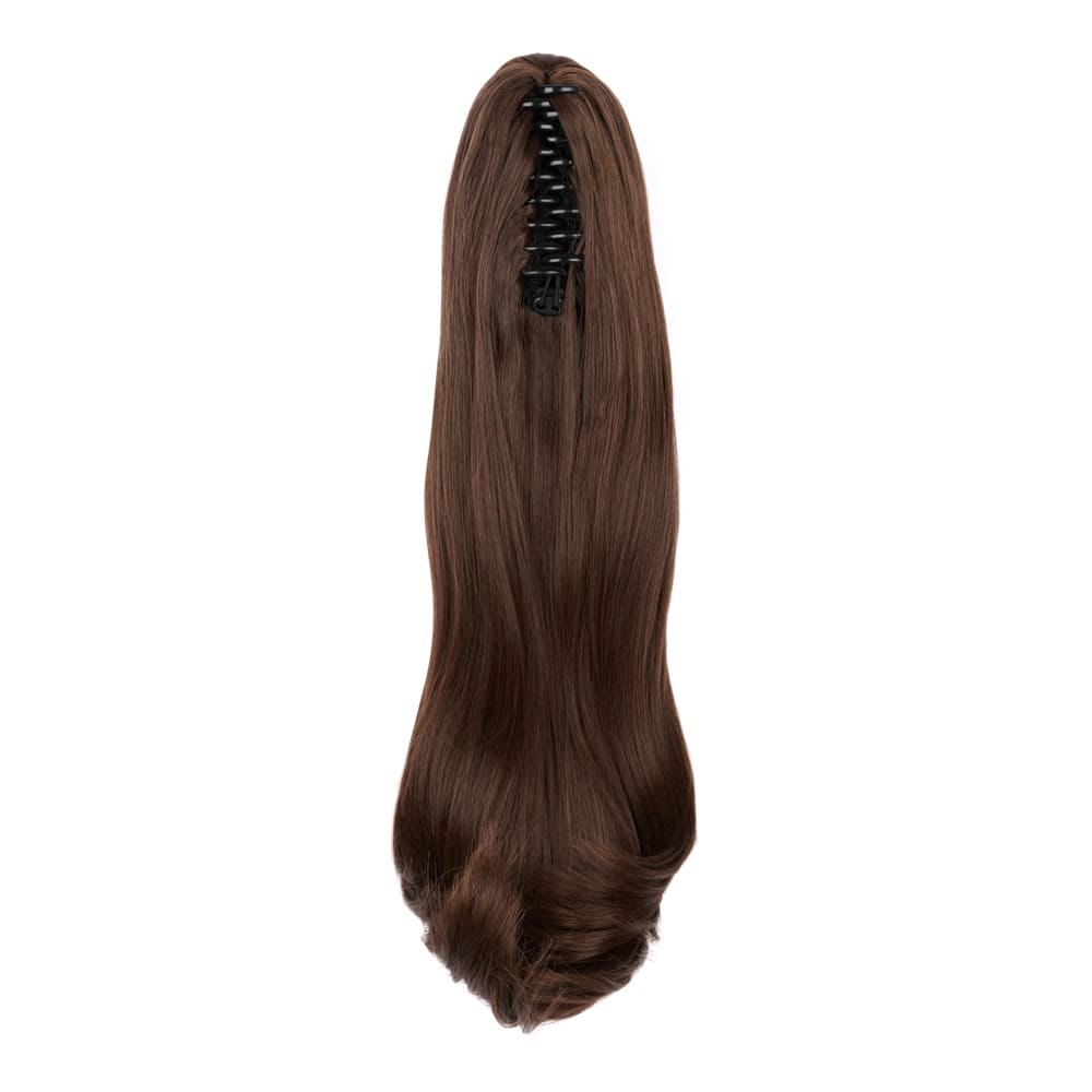 20 Inch Popular Natural Wave Claw Clip-in Ponytail Extension in colour Medium Brown