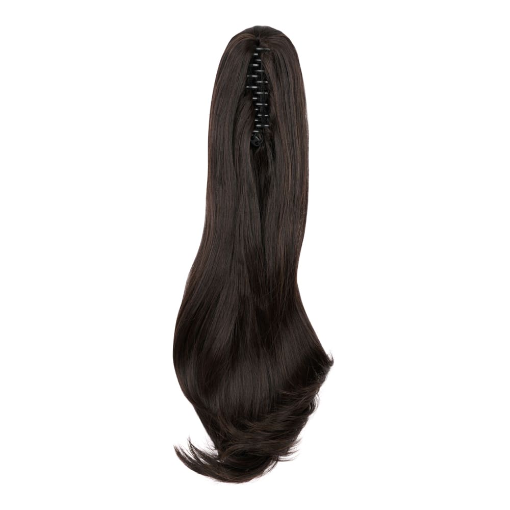 20 Inch Popular Natural Wave Claw Clip-in Ponytail Extension in colour Dark Brown