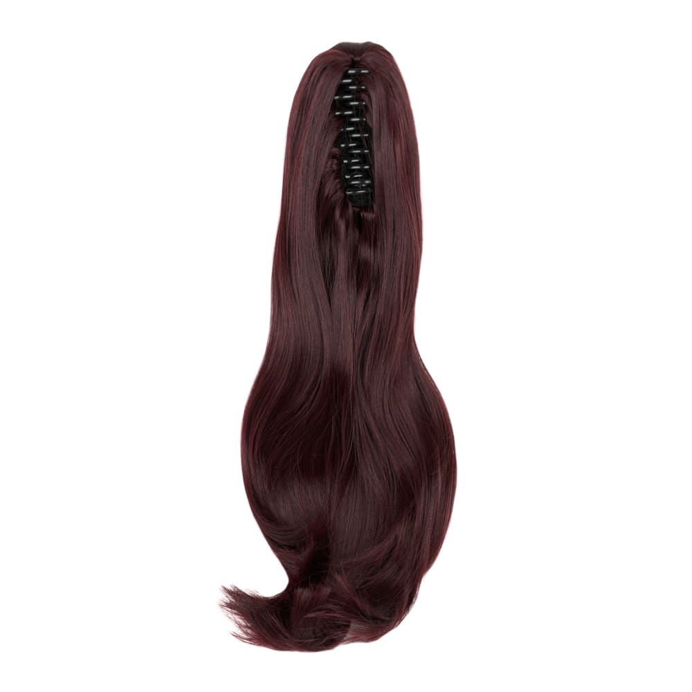 20 Inch Popular Natural Wave Claw Clip-in Ponytail Extension in colour Plum