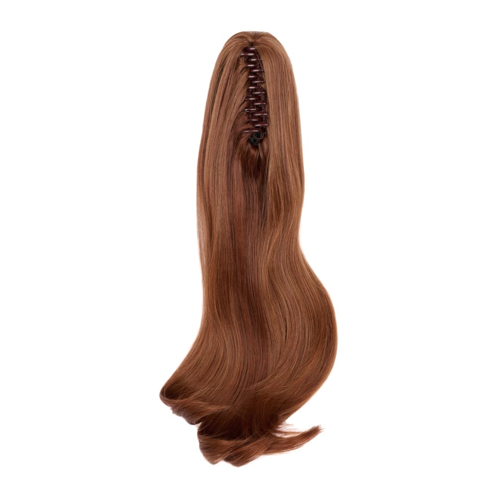 20 Inch Popular Natural Wave Claw Clip-in Ponytail Extension in colour Auburn