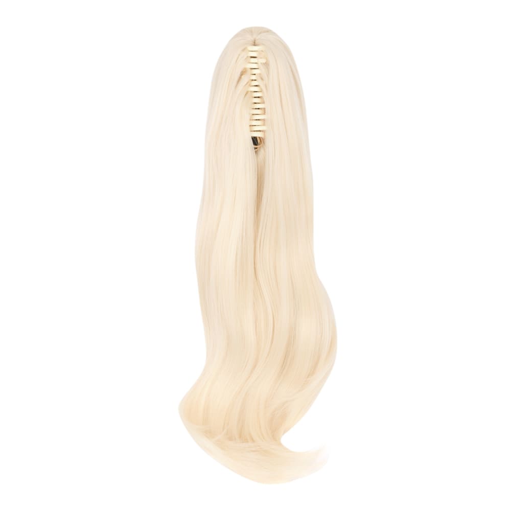 20 Inch Popular Natural Wave Claw Clip-in Ponytail Extension in colour White Blonde