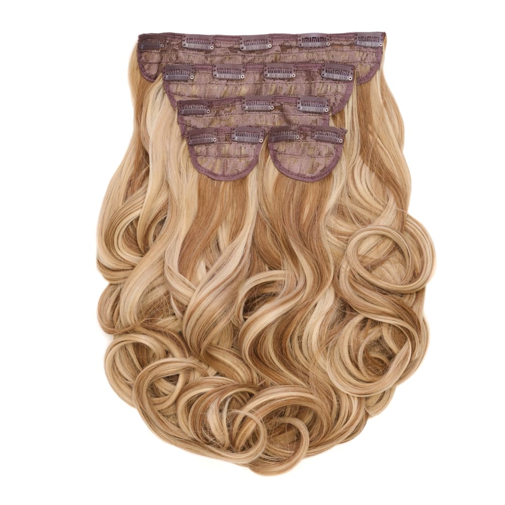 22 Inch Instant Bouncy Blow Clip-in Extensions. Mega Thick 250 grams - Colour Medium Blonde