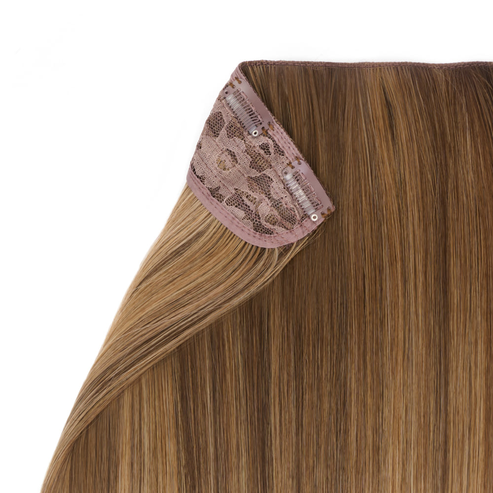 Stranded 20 Inch One Piece Straight Detailed Clip-in Section - Colour Mixed Blonde
