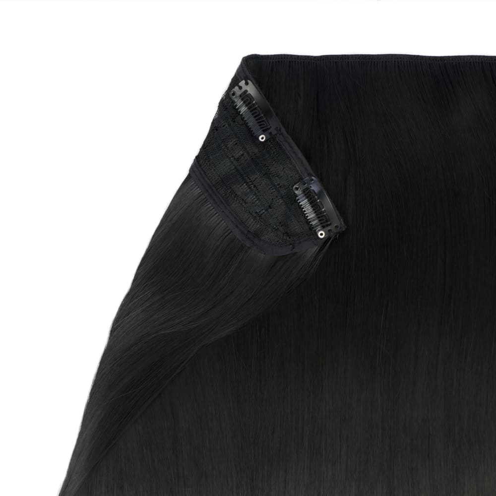 Stranded 20 Inch One Piece Straight Detailed Clip-in Section - Colour Jet Black