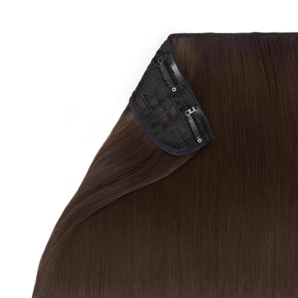 Stranded 20 Inch One Piece Straight Detailed Clip-in Section - Colour Chocolate Brown