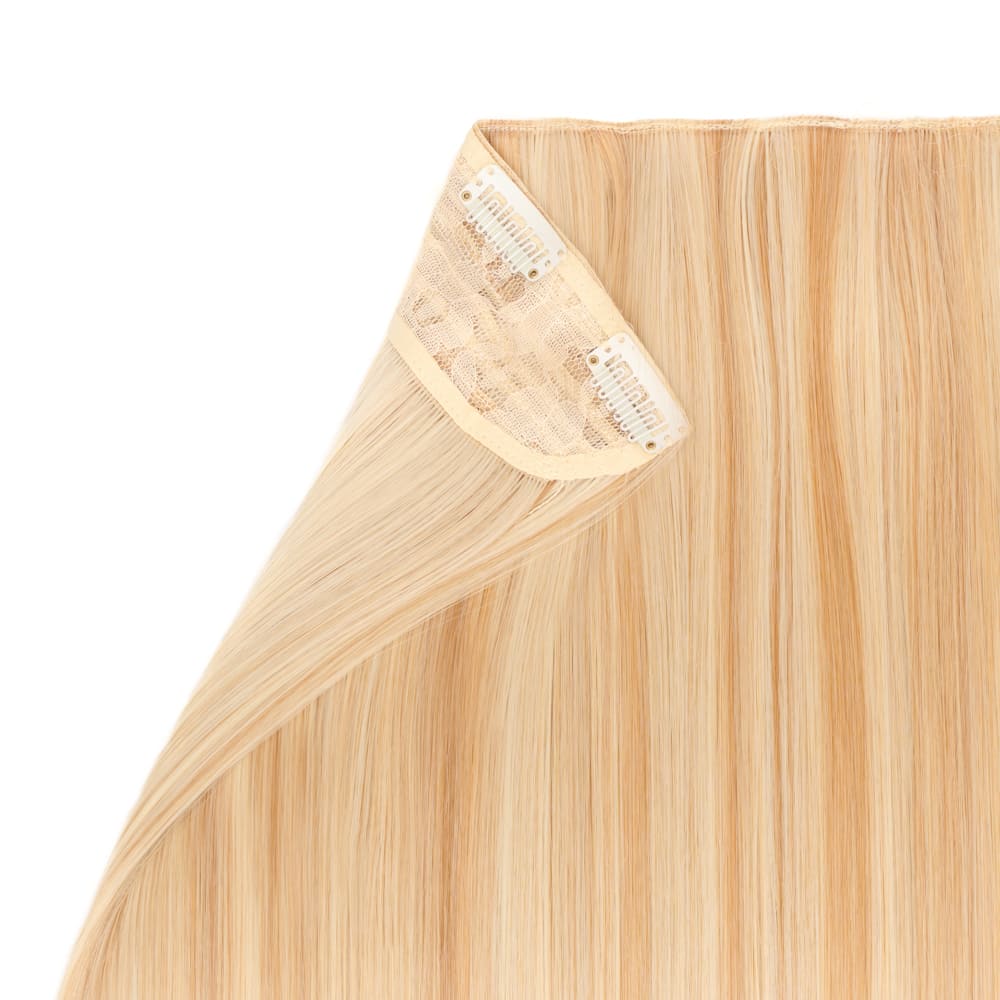 Stranded 20 Inch One Piece Straight Detailed Clip-in Section - Colour Strawberry Blonde