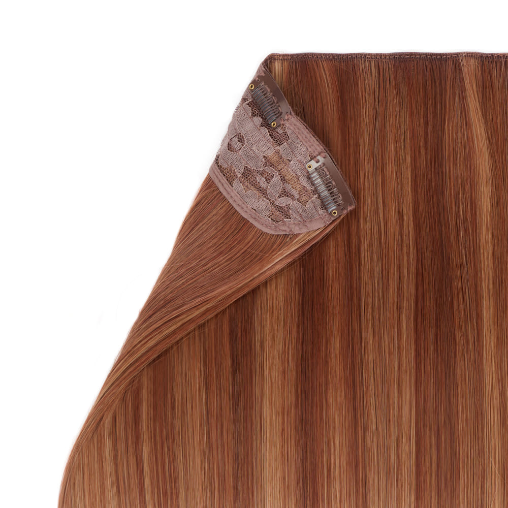 Stranded 20 Inch One Piece Straight Detailed Clip-in Section - Colour Auburn
