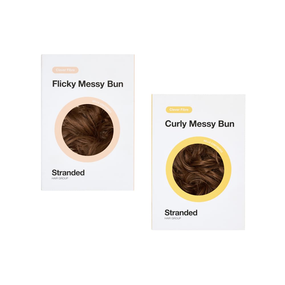 Buy 2 and Save - Messy Scrunchie Buns for everyday wear in colour Caramel Brown
