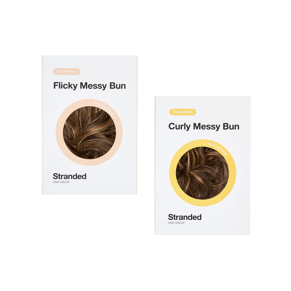 Buy 2 and Save - Messy Scrunchie Buns for everyday wear in colour Mixed Brown and Blonde