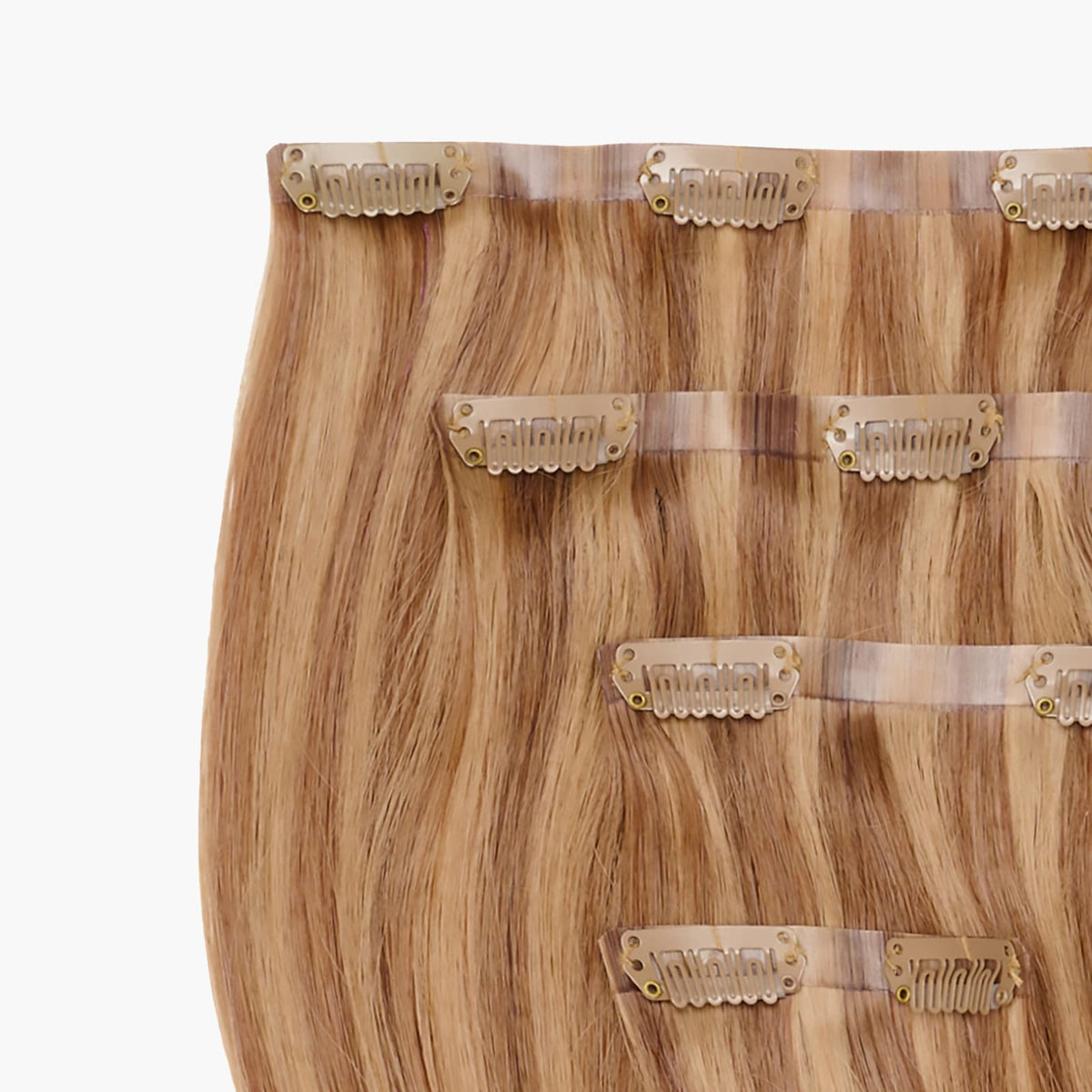 Stranded Honey Blush Warm Honey Brown 14" Seamless Human Hair Extensions