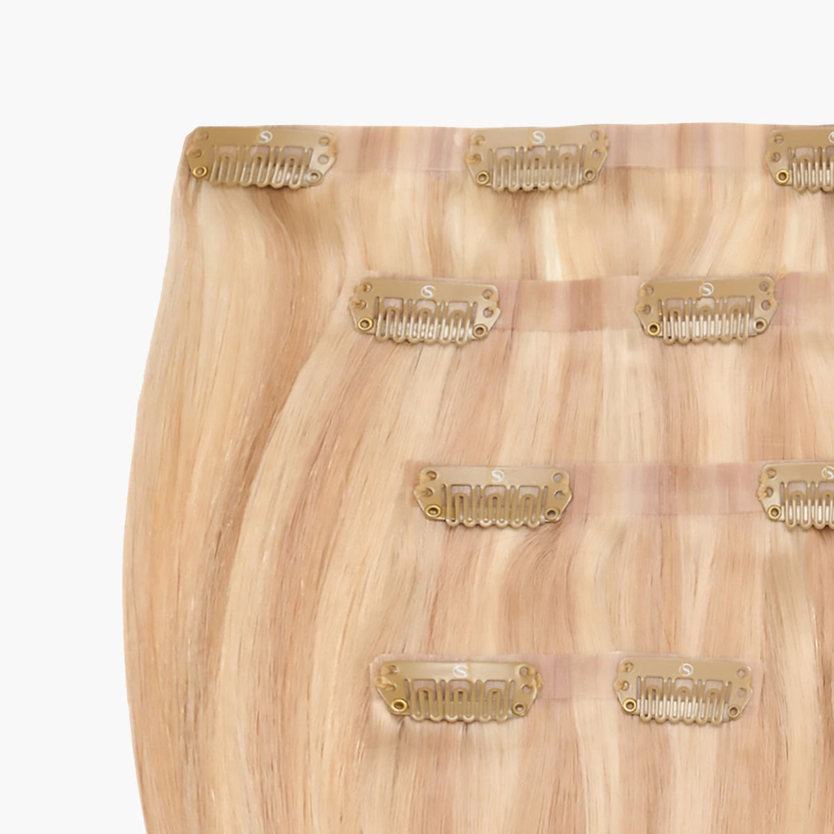 Stranded Iris Sandy Beige Blonde 14" Seamless Clip-in Human Hair Extensions