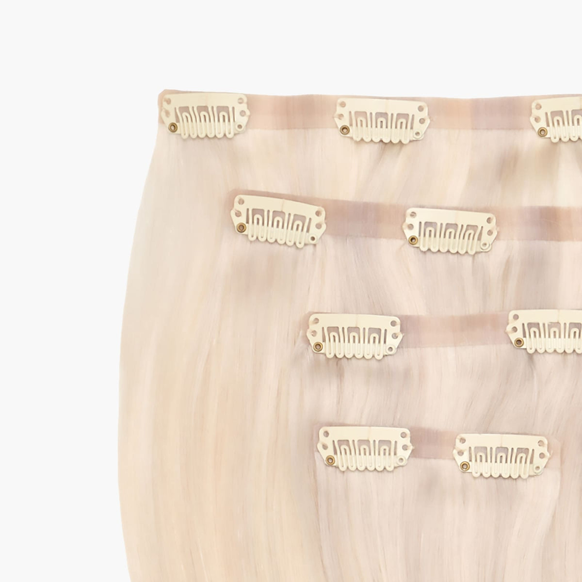 Stranded Luna Sky Silver Cream Blend 18 Inch Seamless Human Hair Extensions