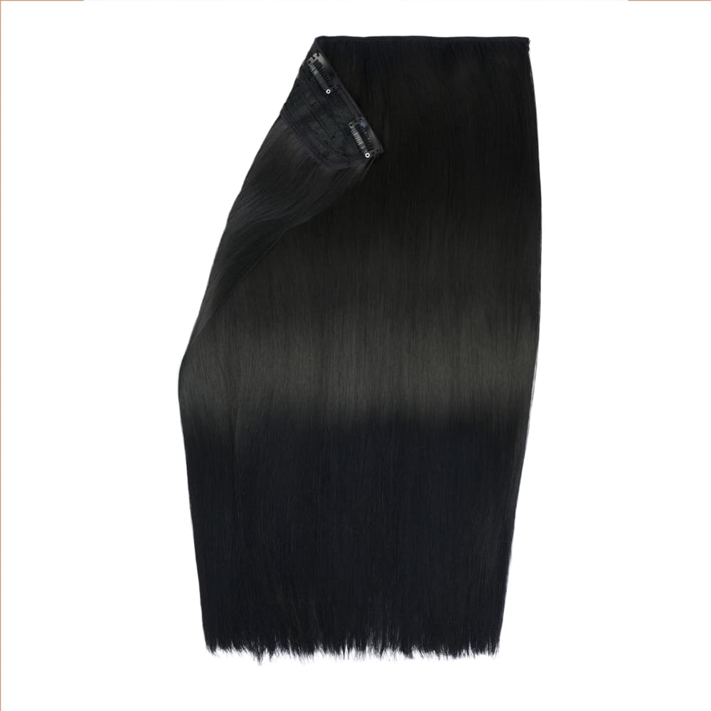 Stranded 20 Inch One Piece European Straight Clip-in Hair Extension - Colour Jet Black