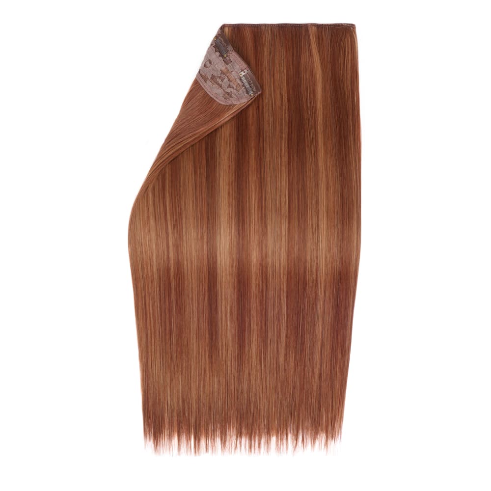 Stranded 20 Inch One Piece European Straight Clip-in Hair Extension - Colour Auburn