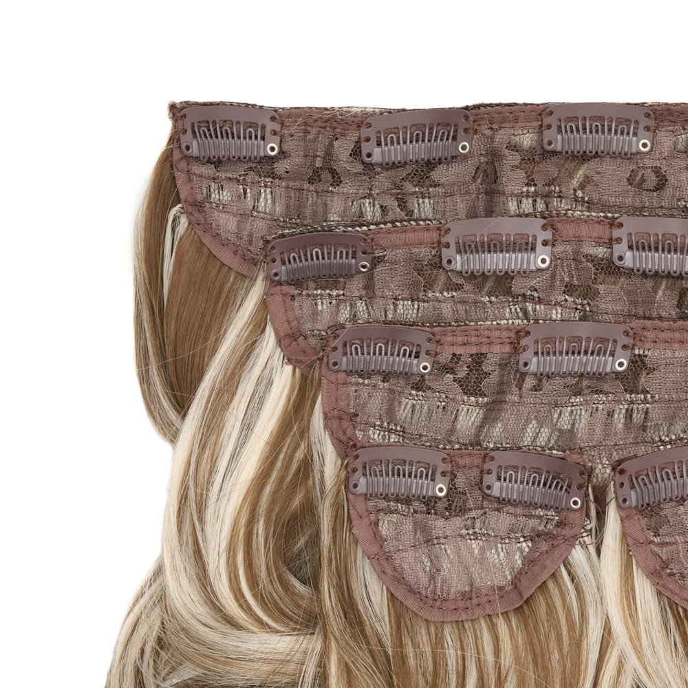 22 Inch Five Piece Synthetic Clip-in Extensions - Colour Silver Blonde