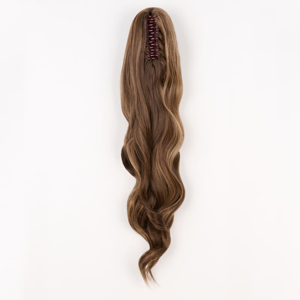 Stranded Long Wand Wave Clip-in Ponytail #8/10 Baby Bronde