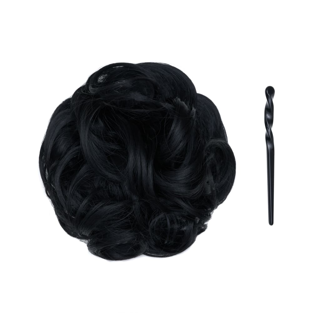 Stranded Easy Updo Mini Messy Scrunchie Bun in colour Jet Black