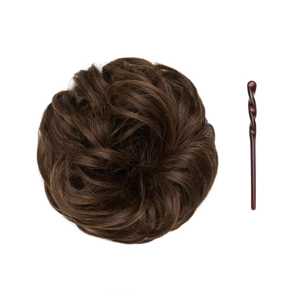 Stranded Easy Updo Mini Messy Scrunchie Bun in colour Light Brown