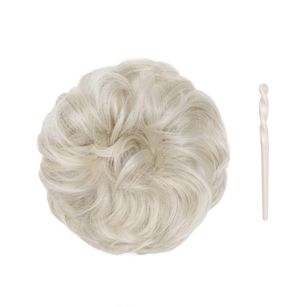 Stranded Easy Updo Mini Messy Scrunchie Bun in colour Light Grey