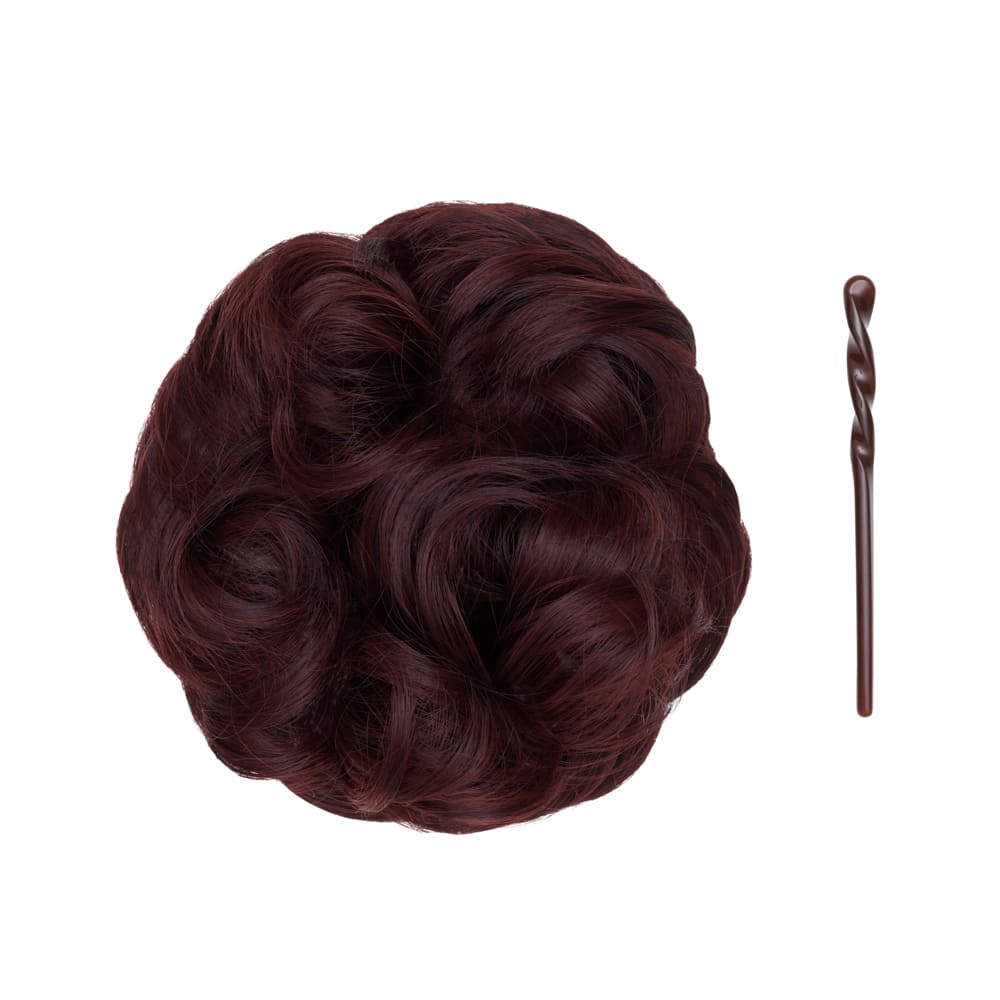 Stranded Easy Updo Mini Messy Scrunchie Bun in colour Plum