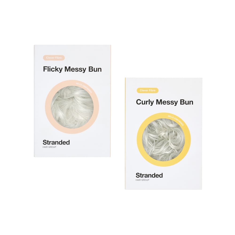 Buy 2 and Save - Messy Scrunchie Buns for everyday wear in colour Salt and Pepper