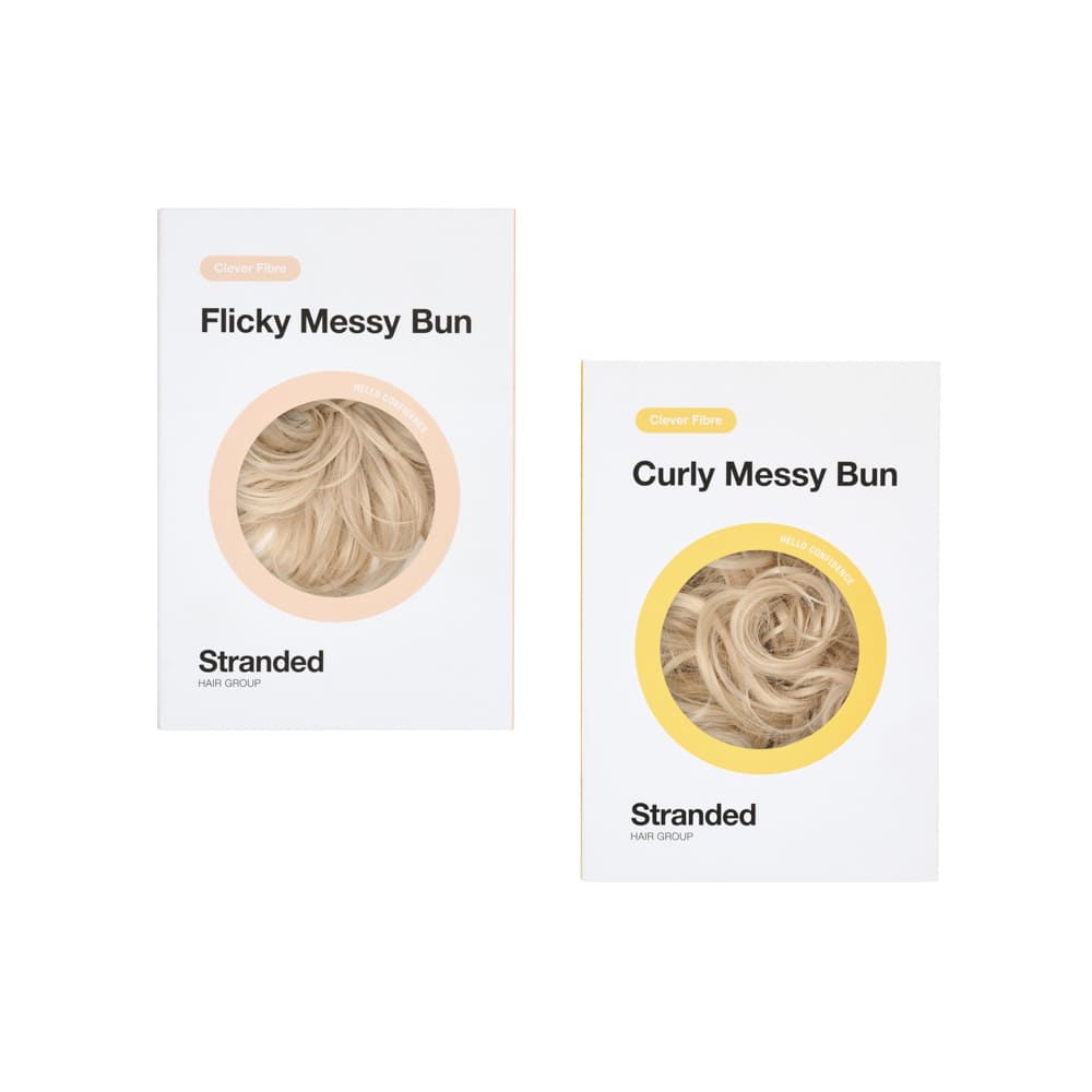 Buy 2 and Save - Messy Scrunchie Buns for everyday wear in colour Light Ash Blonde
