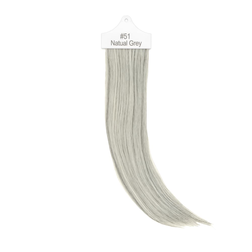 Stranded Hair Extension Sample for matching colour Salt and Pepper