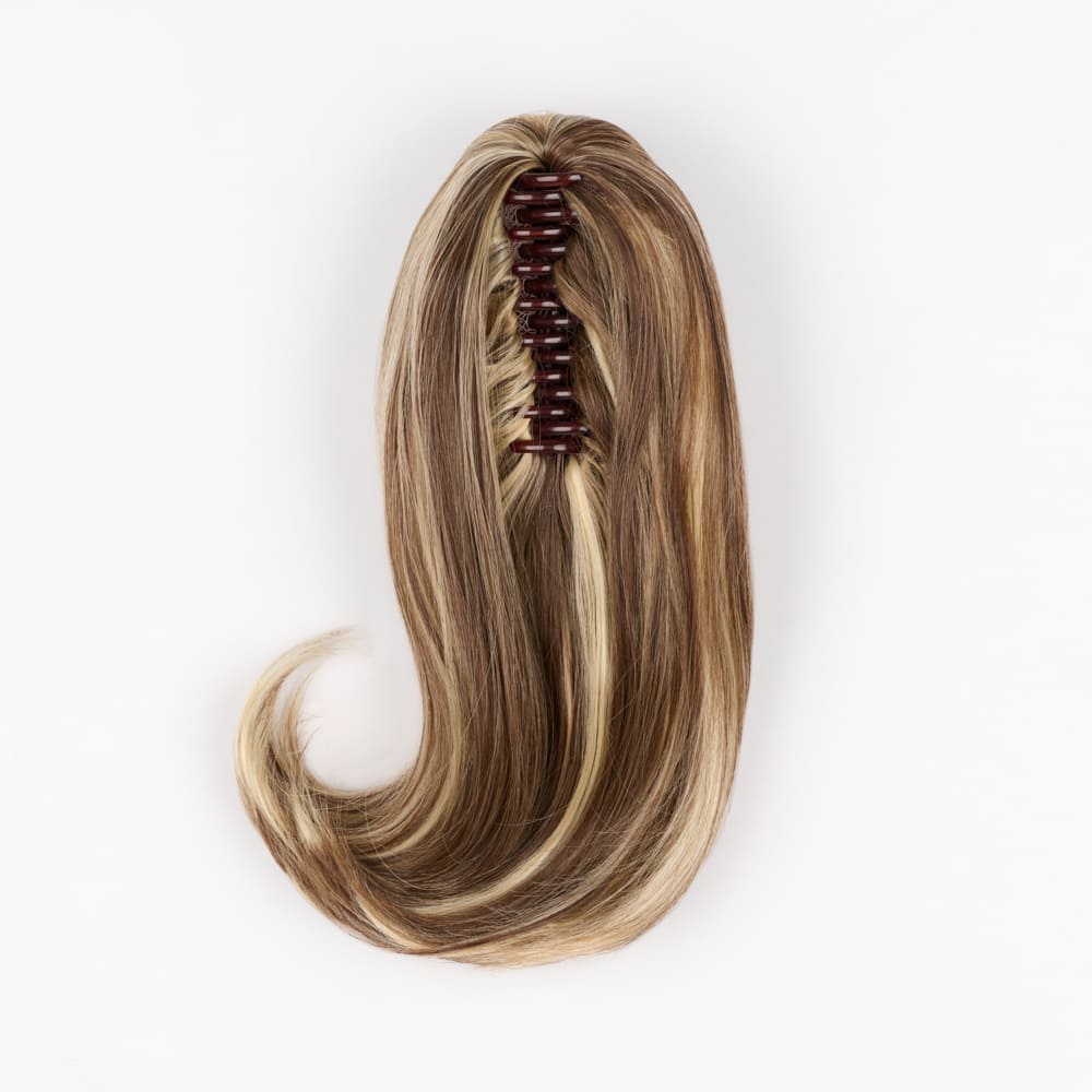 12 Inch Short Swoop Clip-in Ponytail Extension in colour Mixed Blonde and Brunette