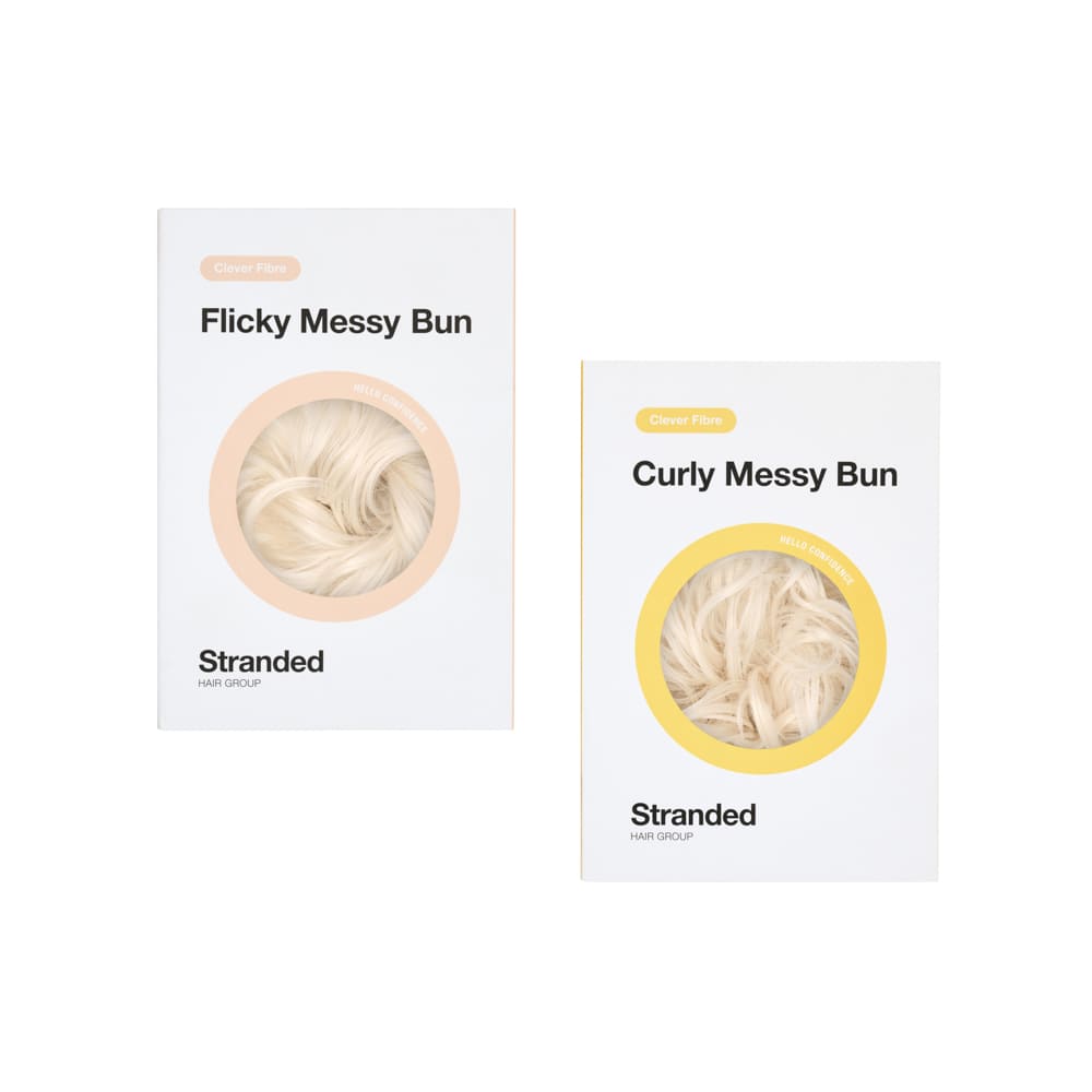 Buy 2 and Save - Messy Scrunchie Buns for everyday wear in colour White Blonde