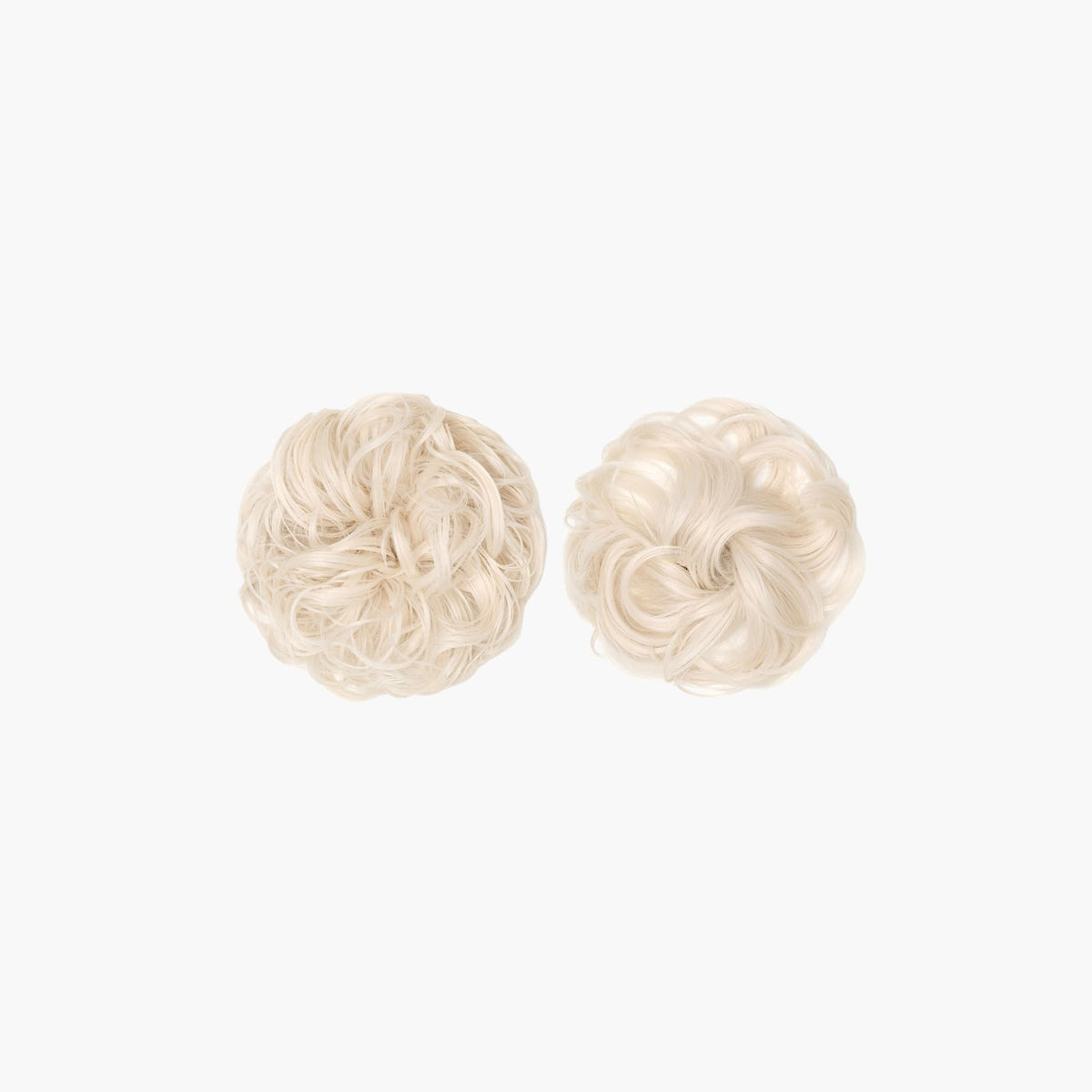 Stranded Bun Duo - Curly & Flicky Styles in White Lily (#600)