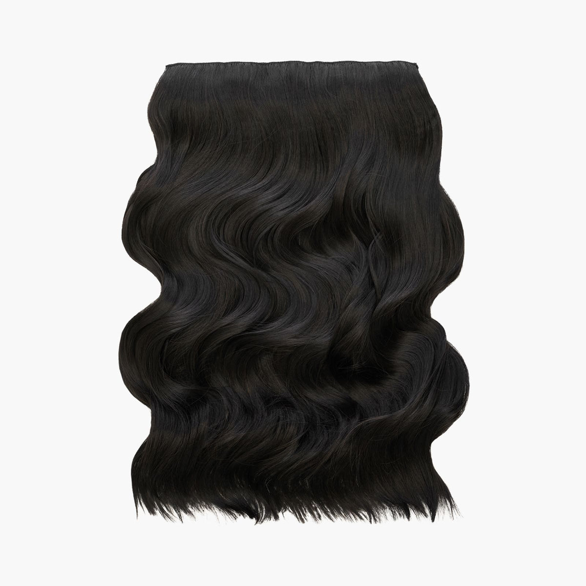 Stranded 20" One Piece Wand Wave Clip-in Hair Extension in Queen Of The Night (#1B)