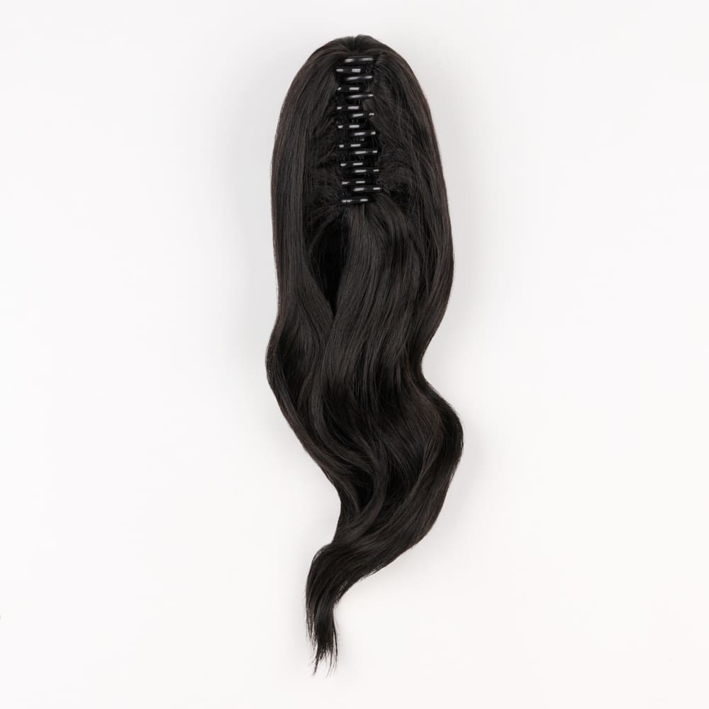 Stranded Medium Wand Wave Clip-in Ponytail #1B Queen of the night