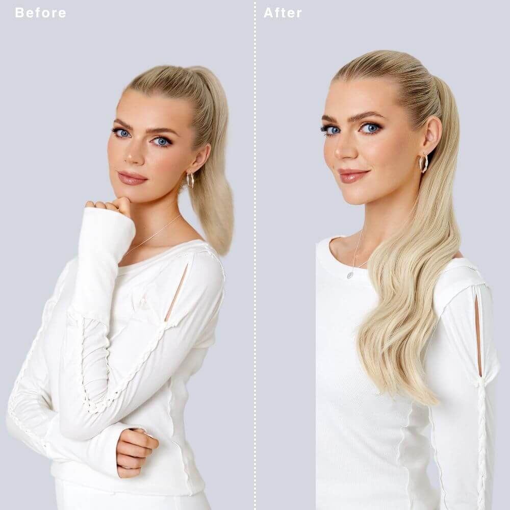 Stranded Long Wand Wave Clip-in Ponytail #6/27 Honey Blush