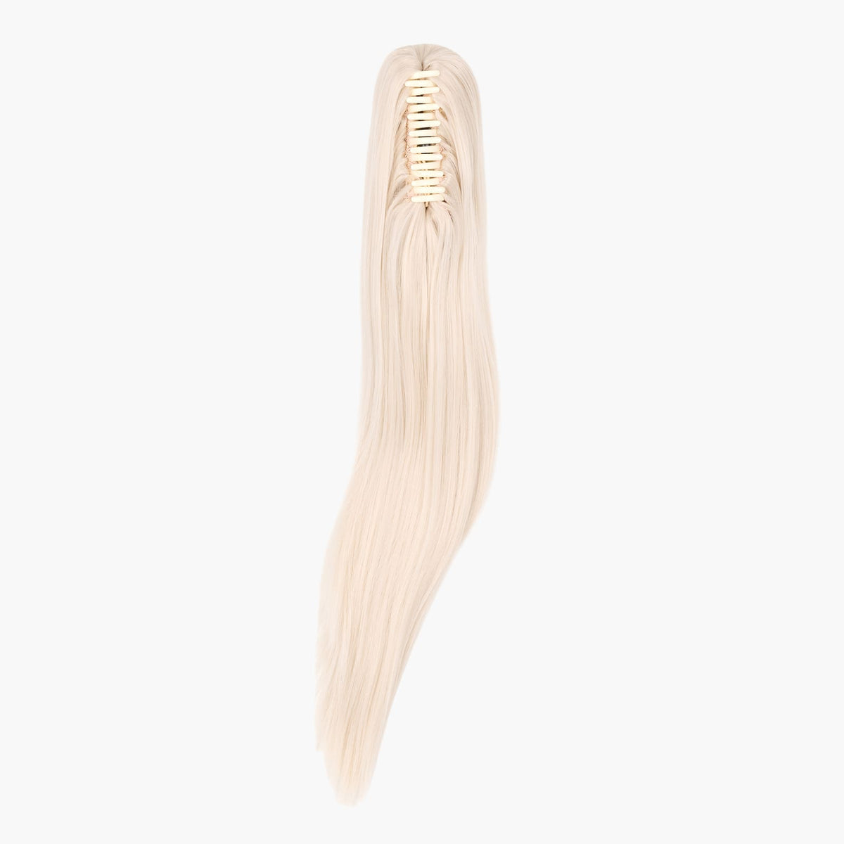 White Lily Stranded Long Straight Clip-in Ponytail