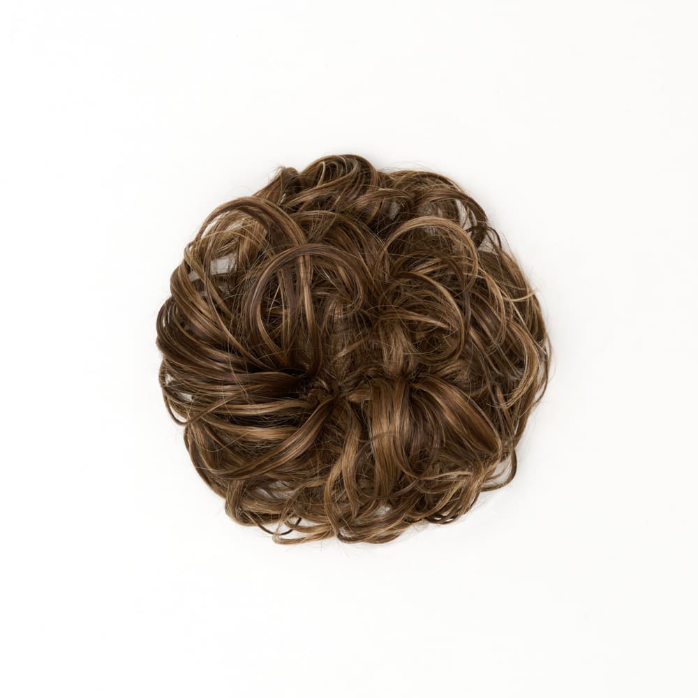 Stranded Curly Hair Messy Bun Scrunchie #8/10 Baby Bronde