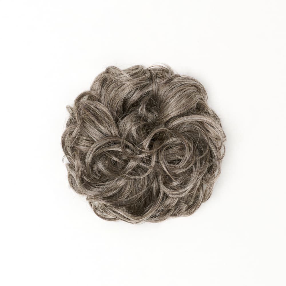 Stranded Curly Hair Messy Bun Scrunchie #53 Dark Grey