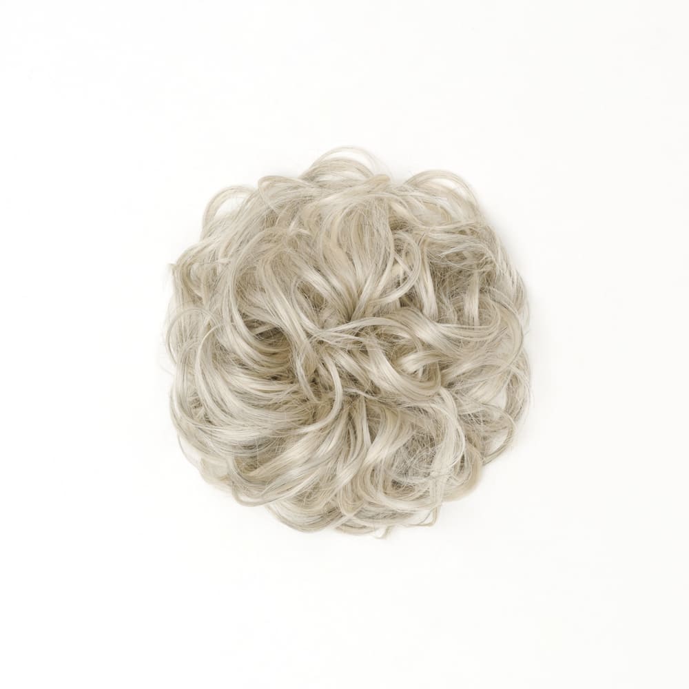 Stranded Curly Hair Messy Bun Scrunchie #52 Light Grey