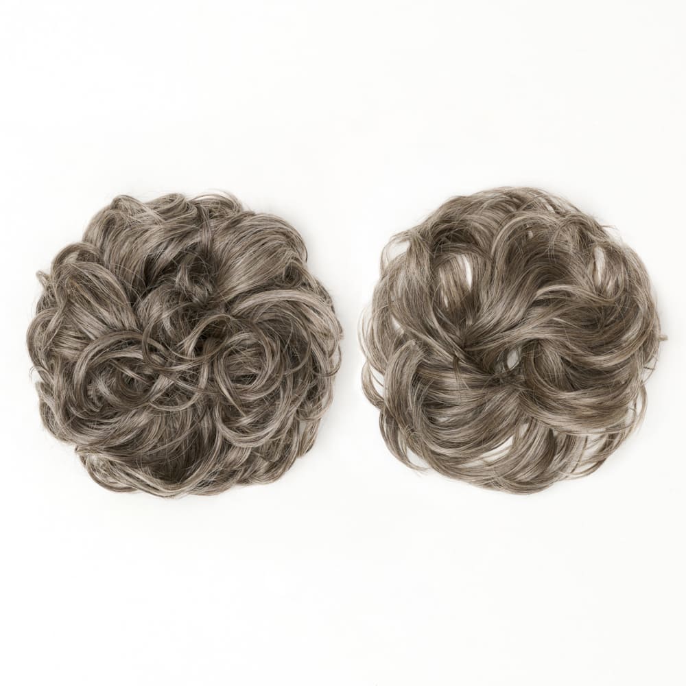 Stranded Messy Scrunchie Bun - Duo Pack - Curly & Flicky Styles #53 Dark Grey