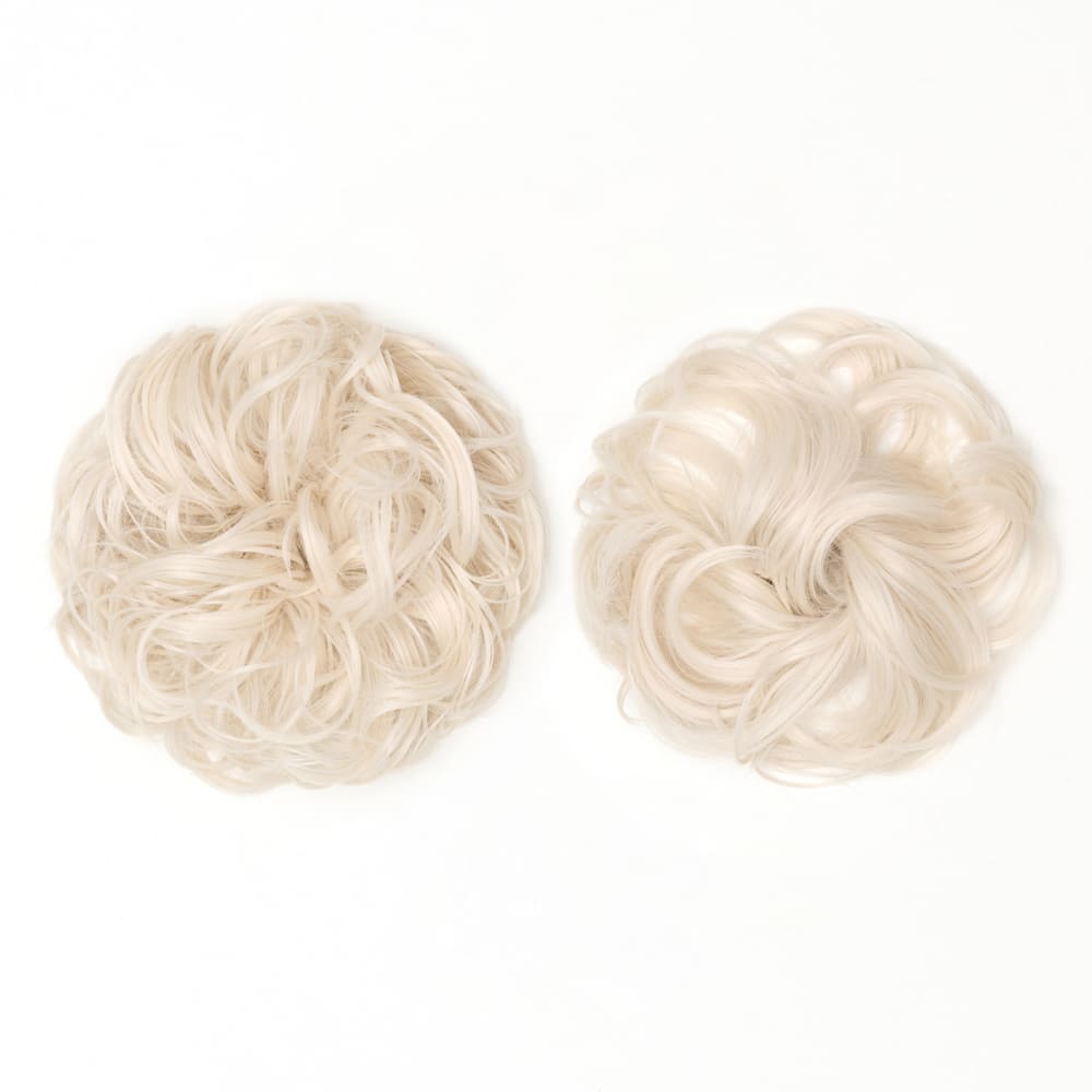 Stranded Messy Scrunchie Bun - Duo Pack - Curly & Flicky Styles #600 White Lily